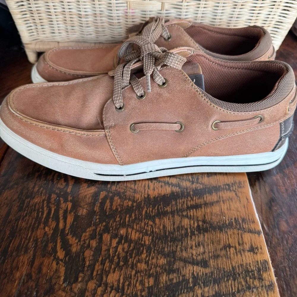Mens JF J Ferrar Pelican Brown Lace Up Boat Men's Shoes Size 8M